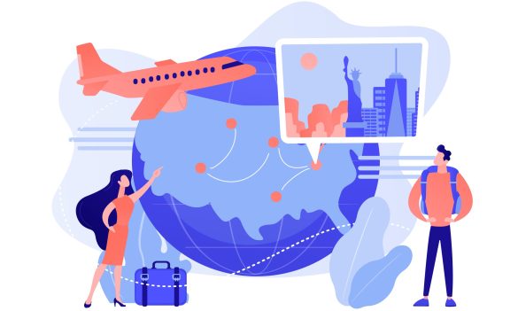 Inside country traveling concept vector illustration.